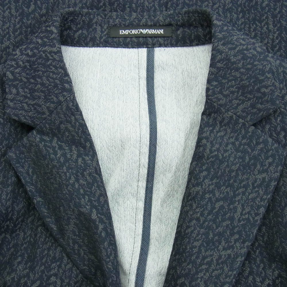 Emporio Armani エンポリオ・アルマーニ Tailored Jacket テーラード ジャケット ネイビー ネイビー系 グレー系 EU 50【中古】
