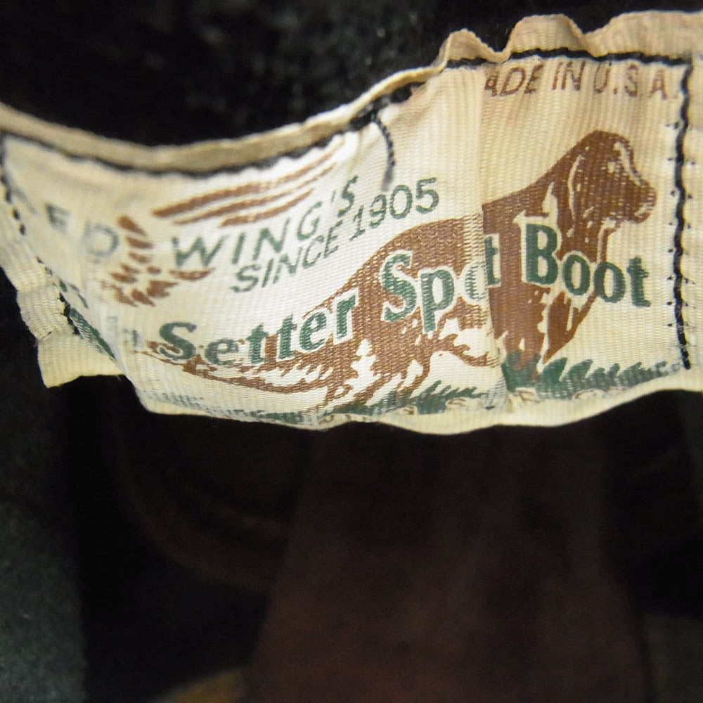 RED WING レッドウィング 8179 90S 四角犬タグ アイリッシュセッター 6インチ モックトゥ ブーツ ブラック系 US8.5E【中古】