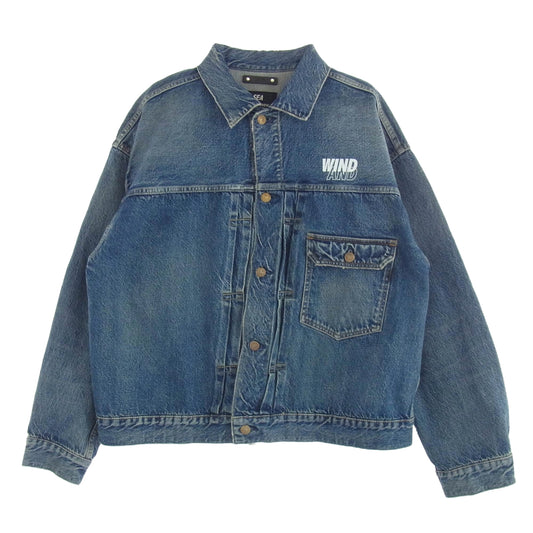 MINEDENIM マインデニム × WIND AND SEA ウィンダンシー ヴィンテージ加工 デニム ジャケット インディゴブルー系 3【中古】