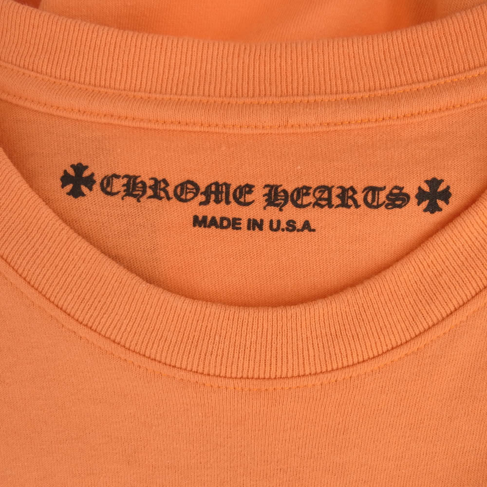 CHROME HEARTS クロムハーツ（原本無） VINE DGR T-SHIRT バックダガー プリント ポケット Tシャツ オレンジ系 XL【中古】