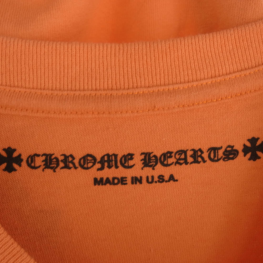 CHROME HEARTS クロムハーツ（原本無） VINE DGR T-SHIRT バックダガー プリント ポケット Tシャツ オレンジ系 XL【中古】