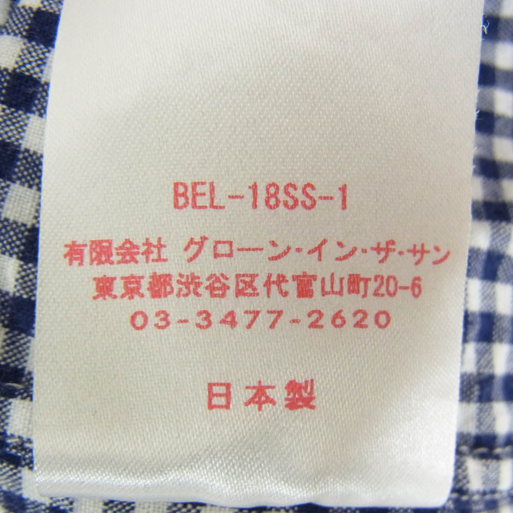 サンシャインクラウド ギンガムチェック ボタンダウン プルオーバー シャツ ネイビー系 2【中古】
