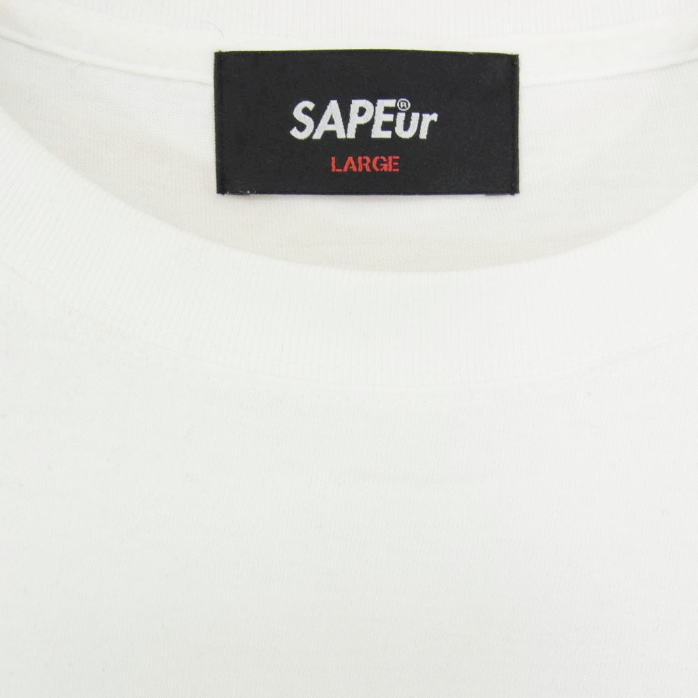 SAPEUR サプール × MASATOSHI HAMADA 浜田雅功 W.W.T プリント Tシャツ 半袖カットソー ホワイト系 L【中古】