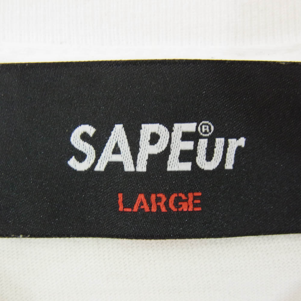 SAPEUR サプール × MASATOSHI HAMADA 浜田雅功 W.W.T プリント Tシャツ 半袖カットソー ホワイト系 L【中古】
