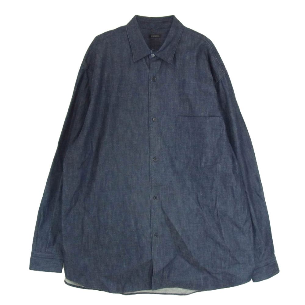 COMOLI コモリ 22AW W03-02004 インディゴ デニム 長袖シャツ インディゴブルー系 4【中古】