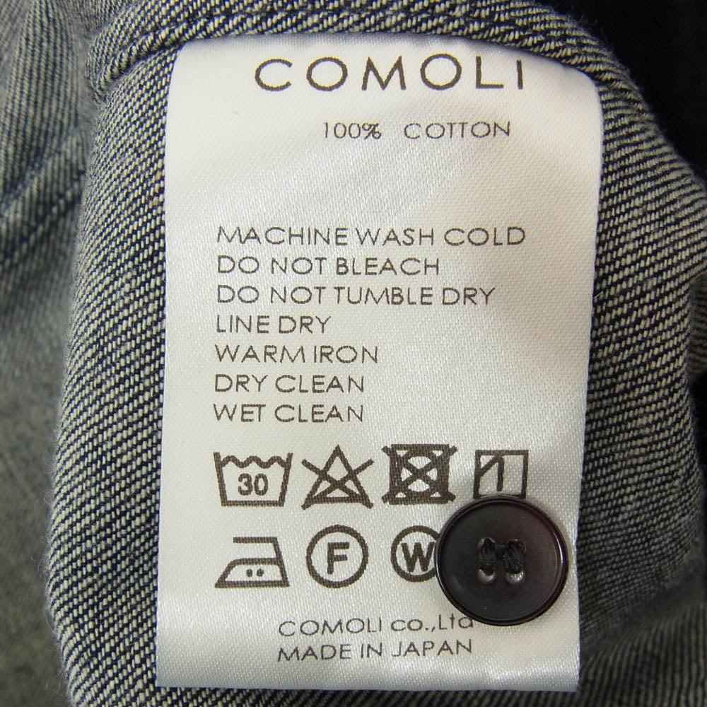 COMOLI コモリ 22AW W03-02004 インディゴ デニム 長袖シャツ インディゴブルー系 4【中古】