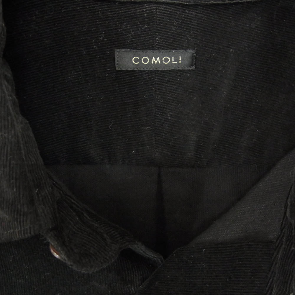 COMOLI コモリ 24AW A03-02004 コーデュロイ コモリ 長袖シャツ ブラック系 5【中古】