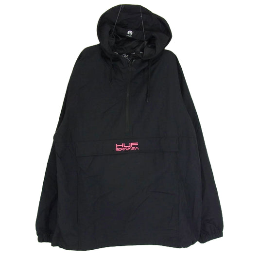 HUF ハフ × SORAYAMA 空山基 ANORAK JACKET バックプリント ナイロン アノラックジャケット ブラック系 L【中古】