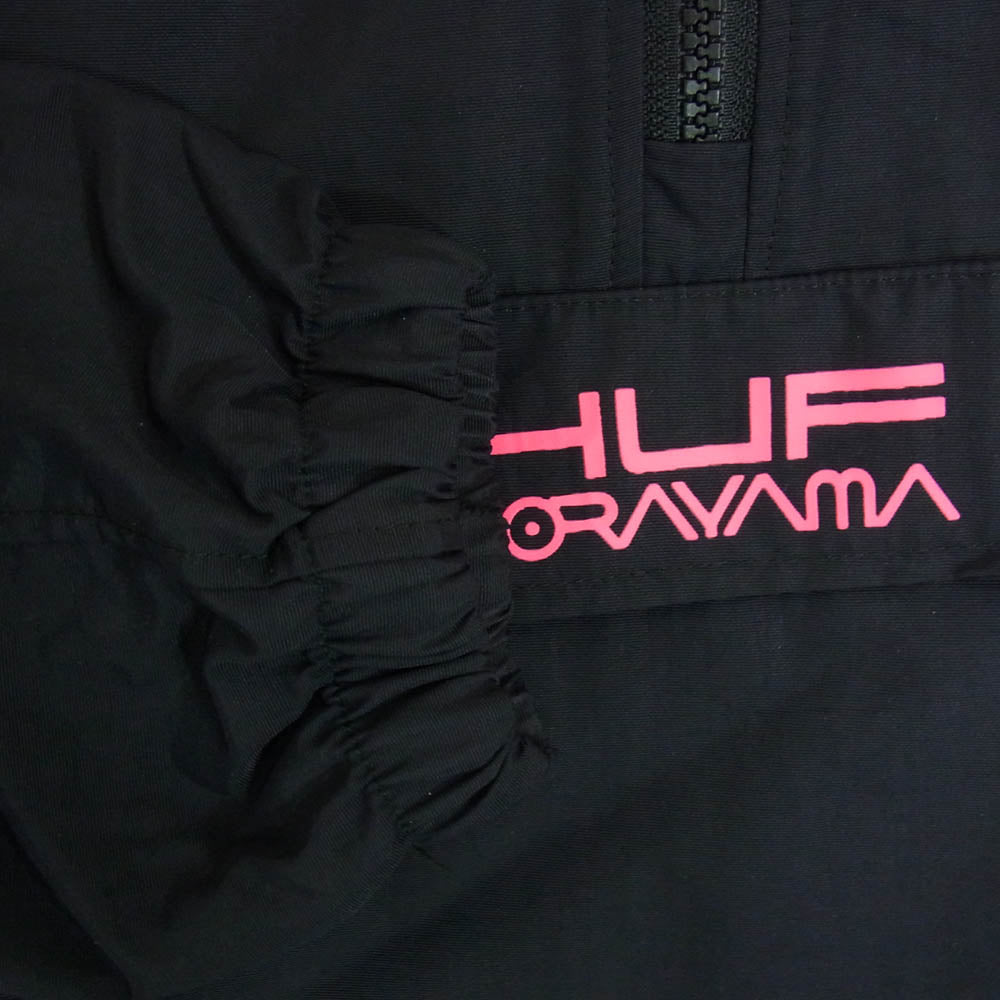 HUF ハフ × SORAYAMA 空山基 ANORAK JACKET バックプリント ナイロン アノラックジャケット ブラック系 L【中古】