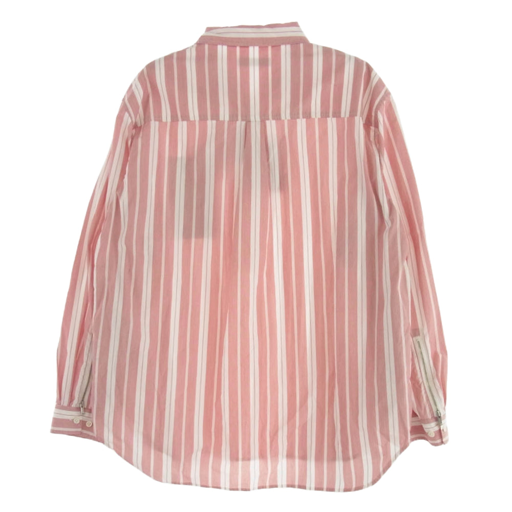 UNDERCOVER アンダーカバー 24AW UC2D4403 Twin Peaks ジャガード パッチ ストライプ ハーフジップ 長袖 シャツ レッド系 3【美品】【中古】