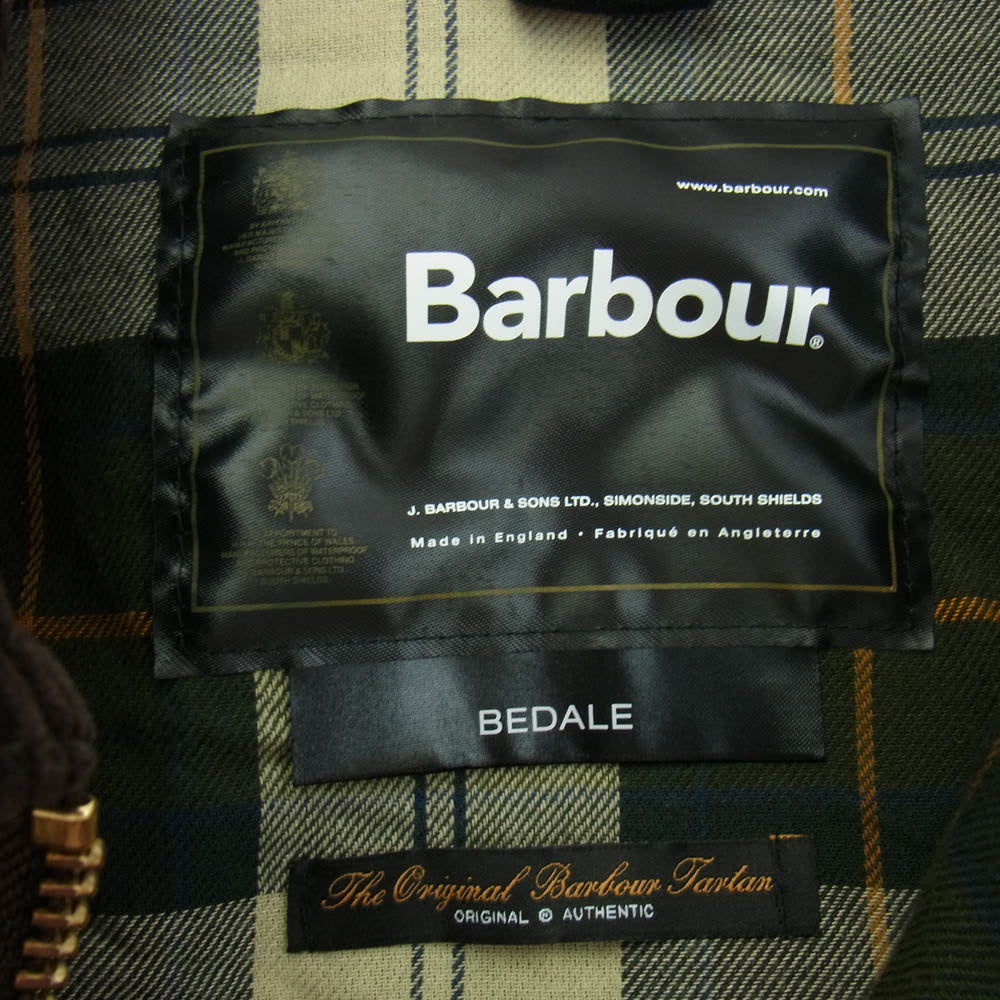 Barbour バブアー 1902066 英国製 縦ワラント BEDALE JACKET ビデイル オイルド ジャケット カーキ系 C46/117CM【中古】