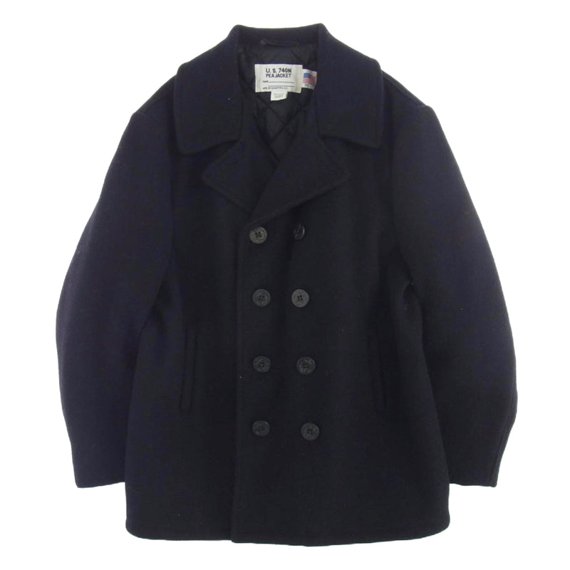 schott ショット USA製 740 US PEA COAT P コート ピーコート ブラック系 50【中古】
