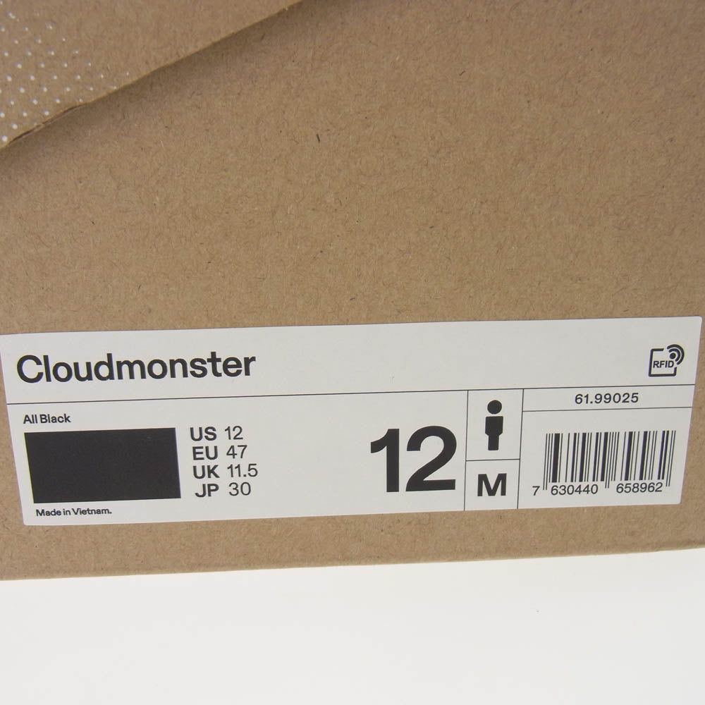61.99025 Cloudmonster クラウドモンスター ランニング シューズ ブラック系 30cm【中古】