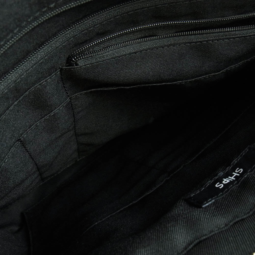 SHIPS シップス ヴァーティカル トート バッグ ブラック系【中古】