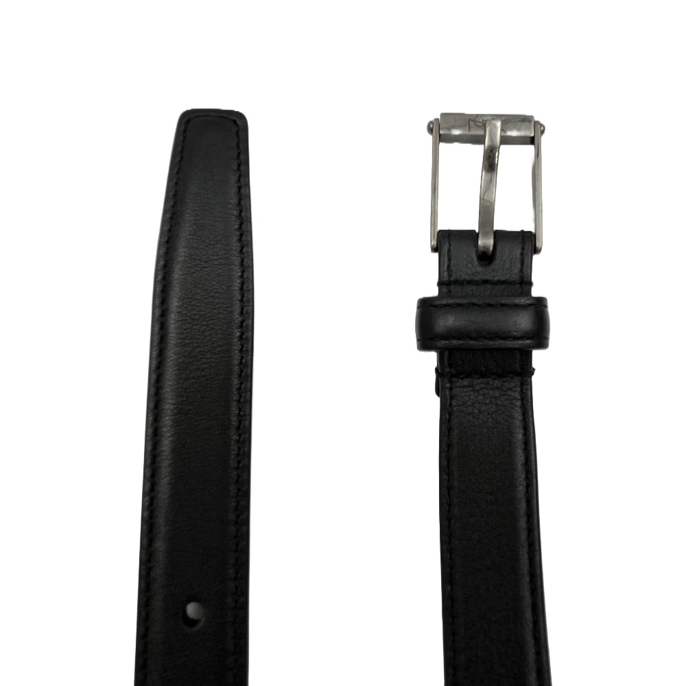 SAINT LAURENT サンローラン GRZ4793988 ロゴ バックル レザー ベルト ブラック系【中古】