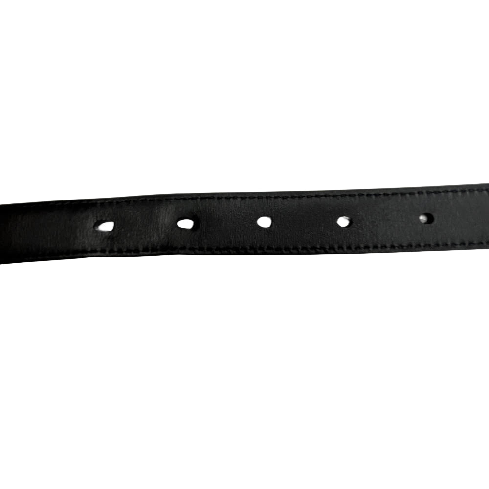 SAINT LAURENT サンローラン GRZ4793988 ロゴ バックル レザー ベルト ブラック系【中古】