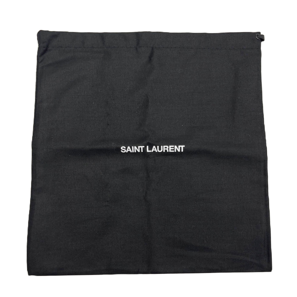 SAINT LAURENT サンローラン GRZ593303 ロゴ バックル レザー ナロー ベルト ブラック系【中古】