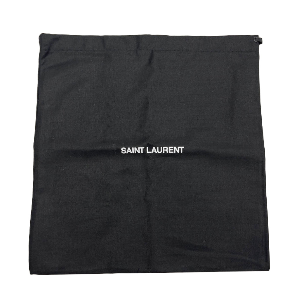 SAINT LAURENT サンローラン GRZ593303 ロゴ バックル レザー ナロー ベルト ブラック系【中古】
