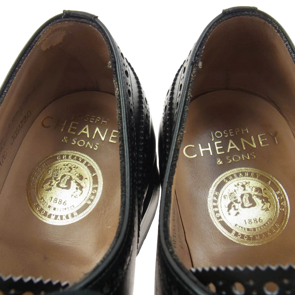 JOSEPH CHEANEY ジョセフチーニー 23AW J051880-005 BEAMS F 45周年 cheaney attache calf セミブローグ シューズ ブラック系 7【中古】