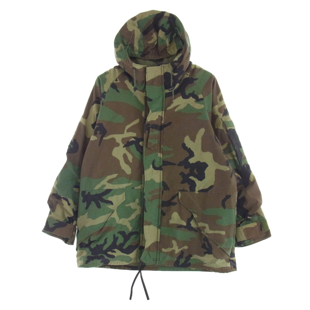 ALPHA アルファ 8415-01-228-1319 COLD WEATHER PARKA CAMO カモフラ 迷彩 ミリタリー ジャケット カーキ系 L【中古】