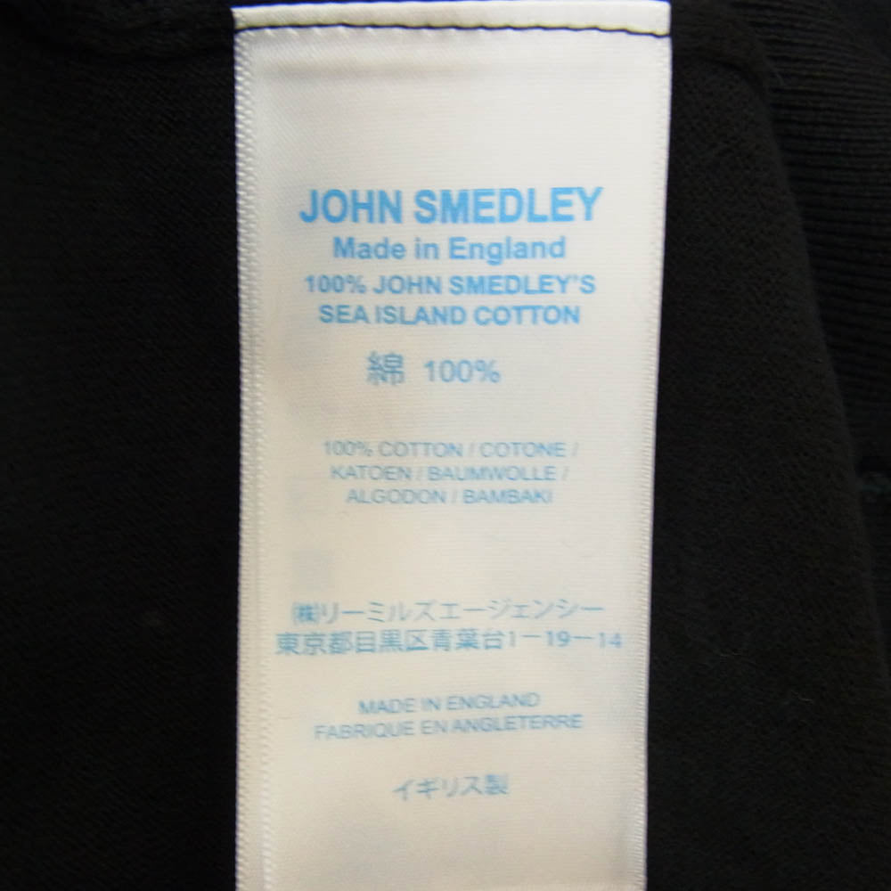 JOHN SMEDLEY ジョンスメドレー 英国製 Vネック ニットトップ 半袖 ブラック ブラック系 S【新古品】【未使用】【中古】