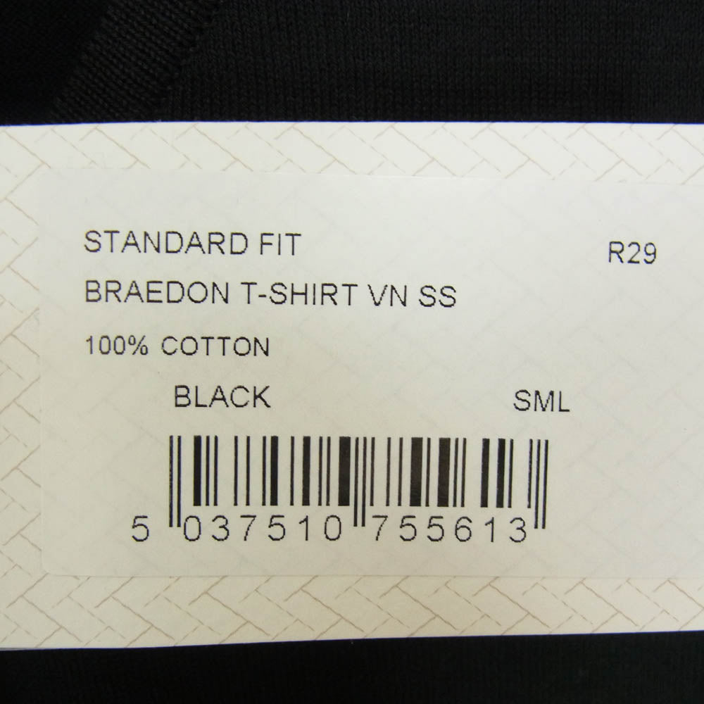 JOHN SMEDLEY ジョンスメドレー 英国製 Vネック ニットトップ 半袖 ブラック ブラック系 S【新古品】【未使用】【中古】