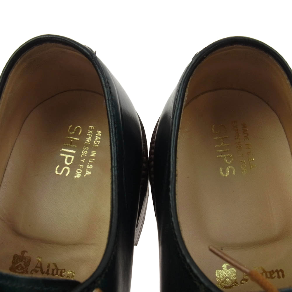 ALDEN オールデン N6432 SHIPS別注 40周年記念 クロムエクセル レザーシューズ プレーントゥ グリーン系 7A【中古】