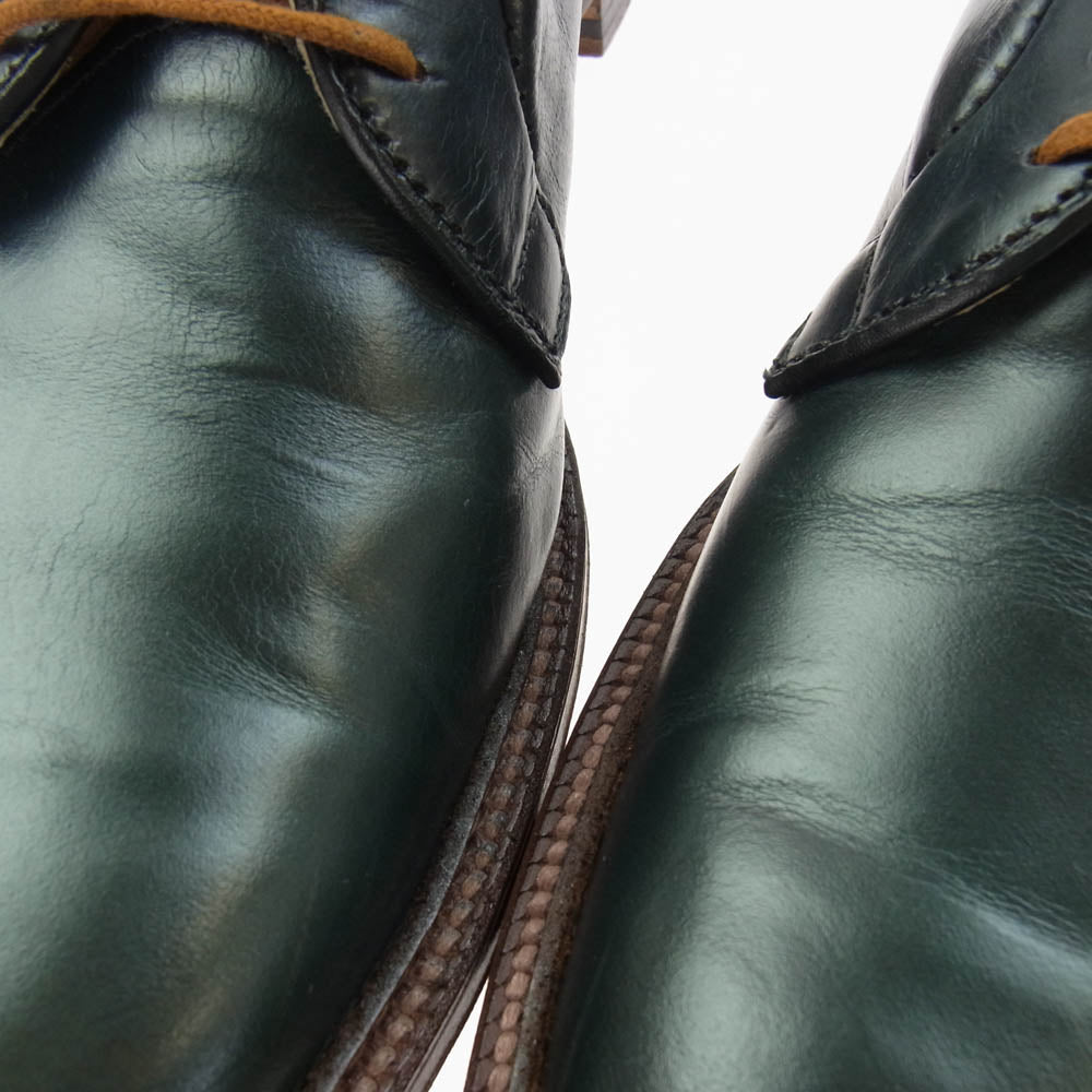 ALDEN オールデン N6432 SHIPS別注 40周年記念 クロムエクセル レザーシューズ プレーントゥ グリーン系 7A【中古】