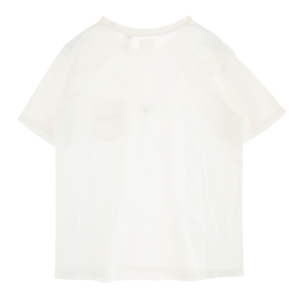 WACKO MARIA ワコマリア 24SS USA BODY CREW NECK POCKET T-SHIRT ロゴ刺繍 ポケット Tシャツ 半袖カットソー ホワイト系 M【中古】
