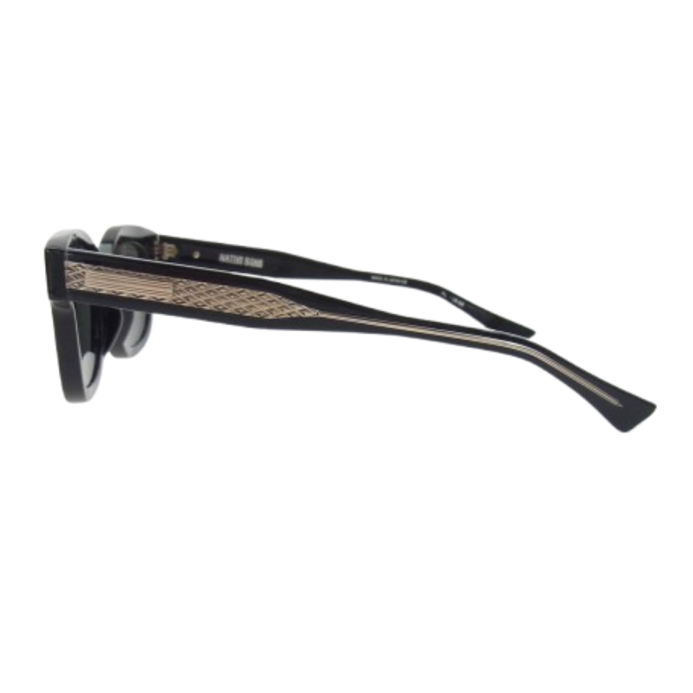 WACKO MARIA ワコマリア NATIVESONS-WM-EW20 × NATIVE SONS ネイティブサンズ GLASSES TYPE-1 ウェリント サングラス アイウェア ブラック系 47.5□24.2-145【中古】