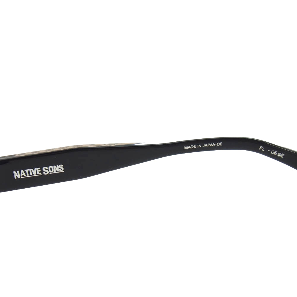 WACKO MARIA ワコマリア NATIVESONS-WM-EW20 × NATIVE SONS ネイティブサンズ GLASSES TYPE-1 ウェリント サングラス アイウェア ブラック系 47.5□24.2-145【中古】