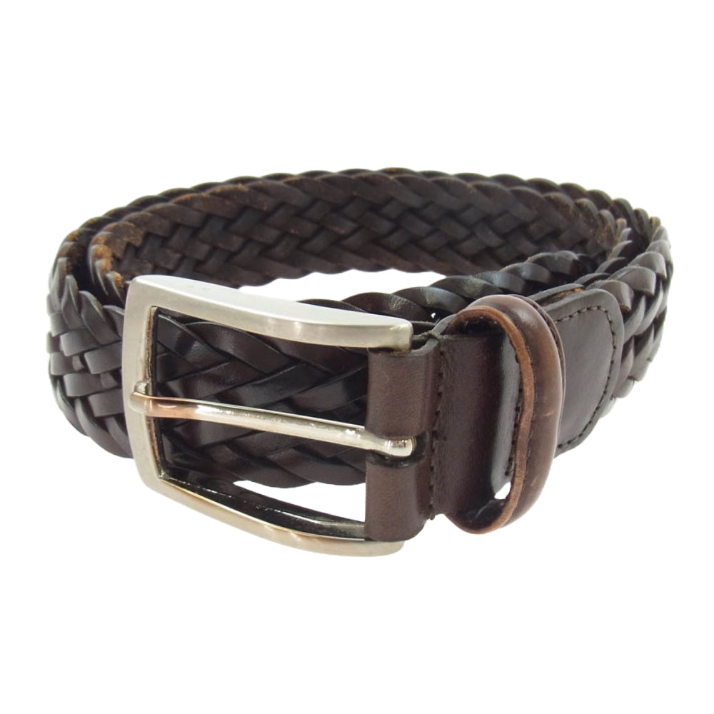 アンダーソンズ イタリア製 レザー メッシュ ベルト ブラウン ブラウン系 85【中古】