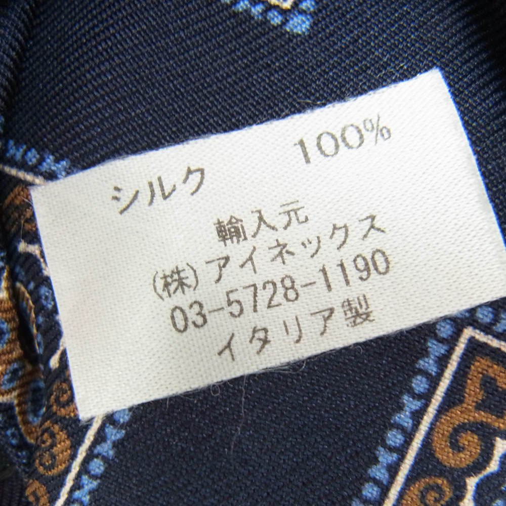 ホリデーアンドブラウン BEAMSF 別注 イタリア製 シルク100％ ダイヤ柄 ネクタイ ネイビー系【中古】