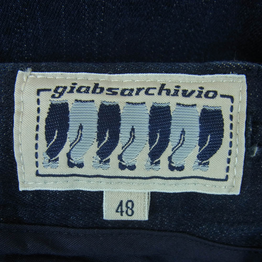 ジャブスアルキヴィオ 17A MASACCIO/TYPE A2 1タック ストレッチ イージー デニム スラックス パンツ インディゴブルー系 48【中古】
