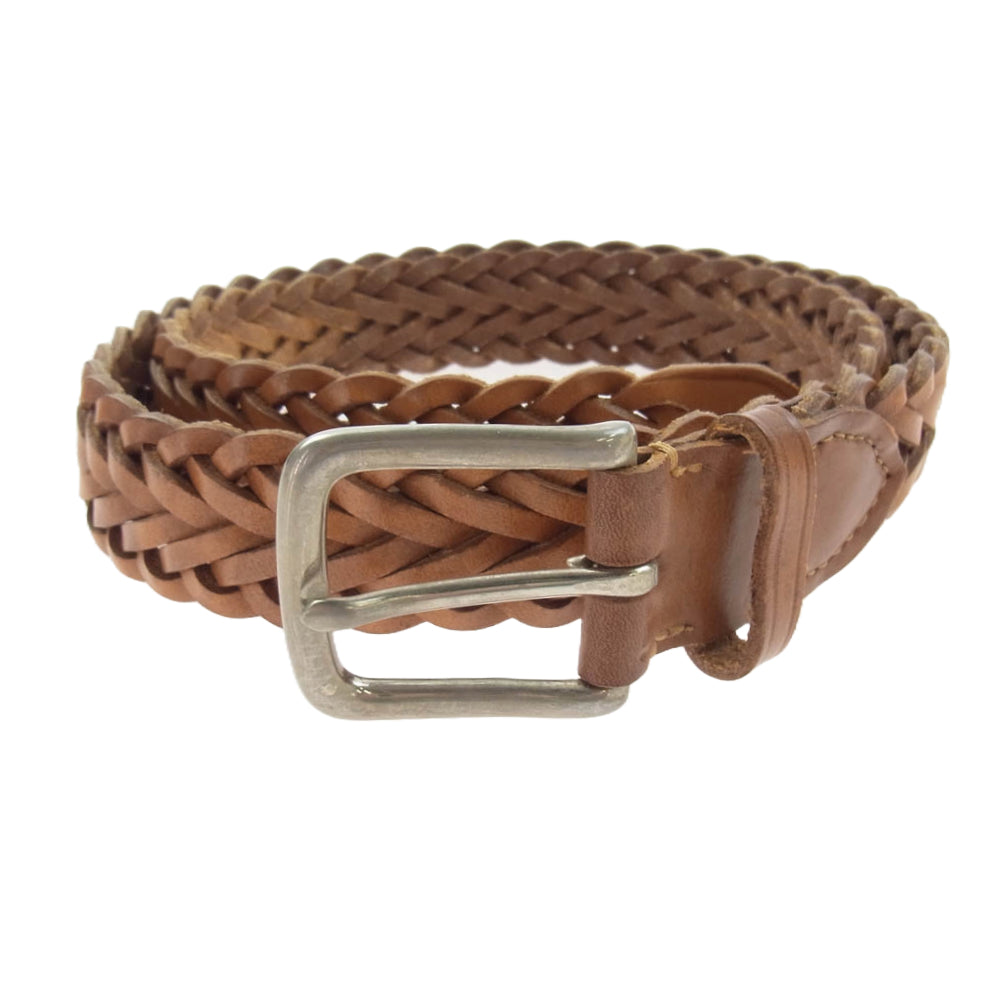 WHITE HOUSE COX ホワイトハウスコックス レザー メッシュ ベルト ブラウン系 34【中古】