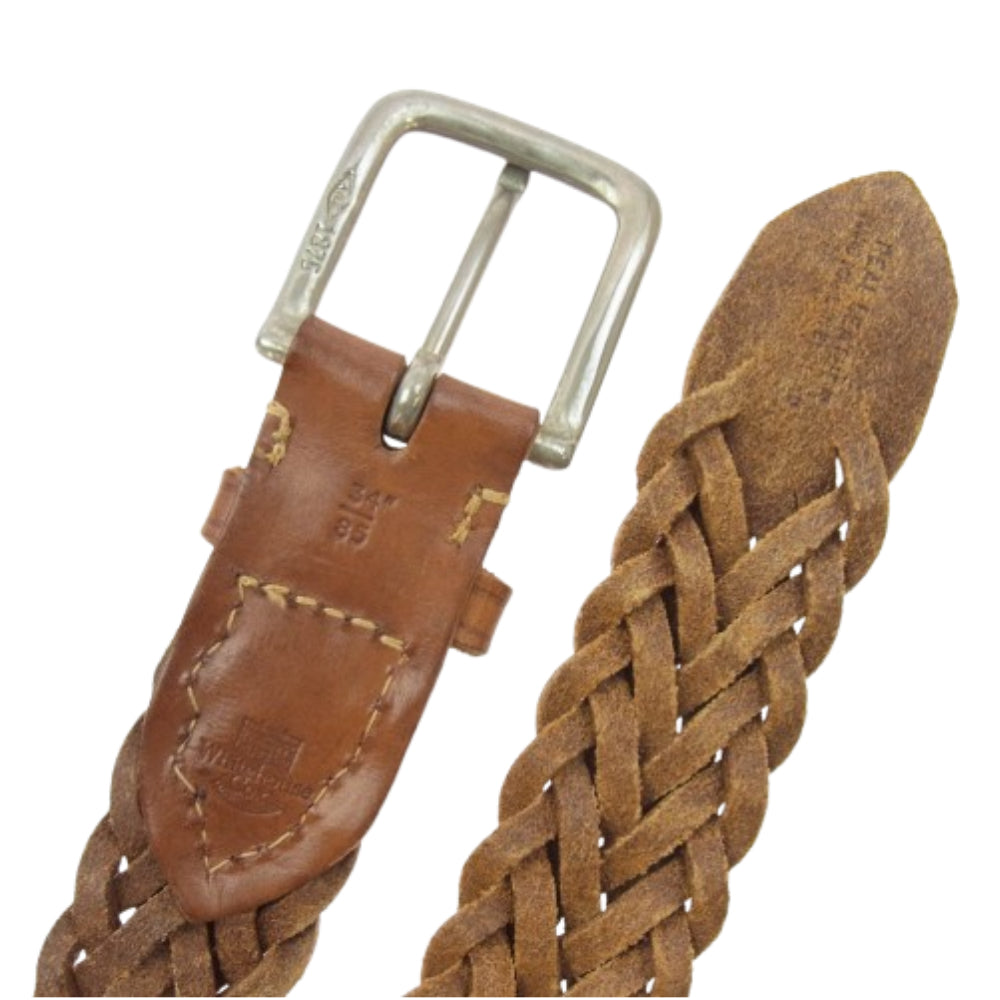 WHITE HOUSE COX ホワイトハウスコックス レザー メッシュ ベルト ブラウン系 34【中古】