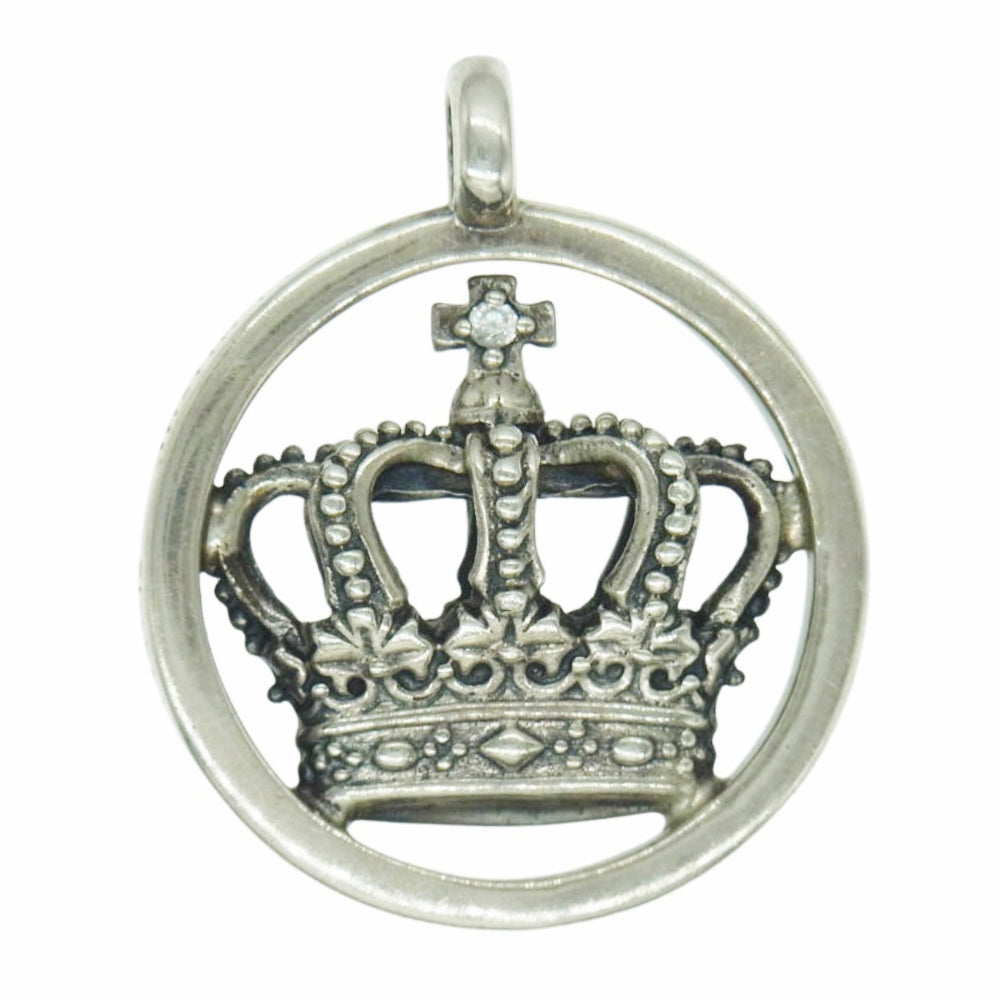 Justin Davis ジャスティンデイビス SKJ100 クラウン サークル ペンダントトップ シルバー系【中古】