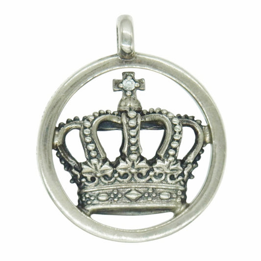 Justin Davis ジャスティンデイビス SKJ100 クラウン サークル ペンダントトップ シルバー系【中古】