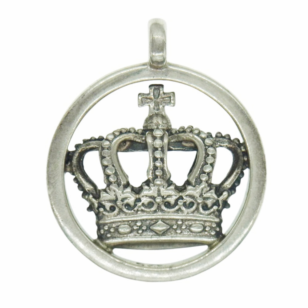 Justin Davis ジャスティンデイビス SKJ100 クラウン サークル ペンダントトップ シルバー系【中古】