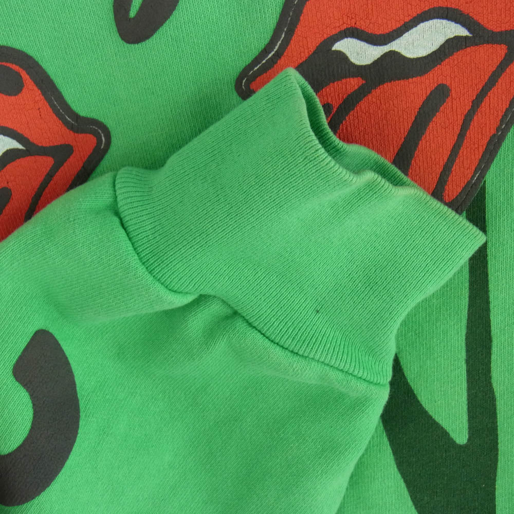 カクタス プラント フリー マーケット 2019 TOUR ROLLING STONES CREWNECK ローリングストーンズ プリントスウェット グリーン系【中古】