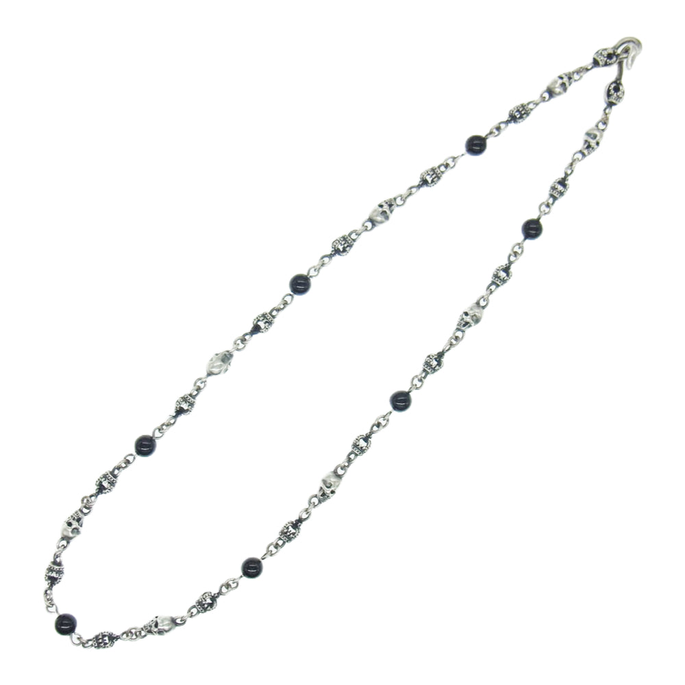 Justin Davis ジャスティンデイビス SNJ126-1 2 ONYX 40 SKULL DIVINE STONE スカル ディバイン クラウン オニキス チェーン 40cm ネックレス【中古】