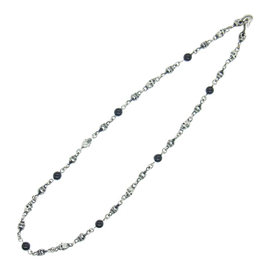 Justin Davis ジャスティンデイビス SNJ126-1 2 ONYX 40 SKULL DIVINE STONE スカル ディバイン クラウン オニキス チェーン 40cm ネックレス【中古】