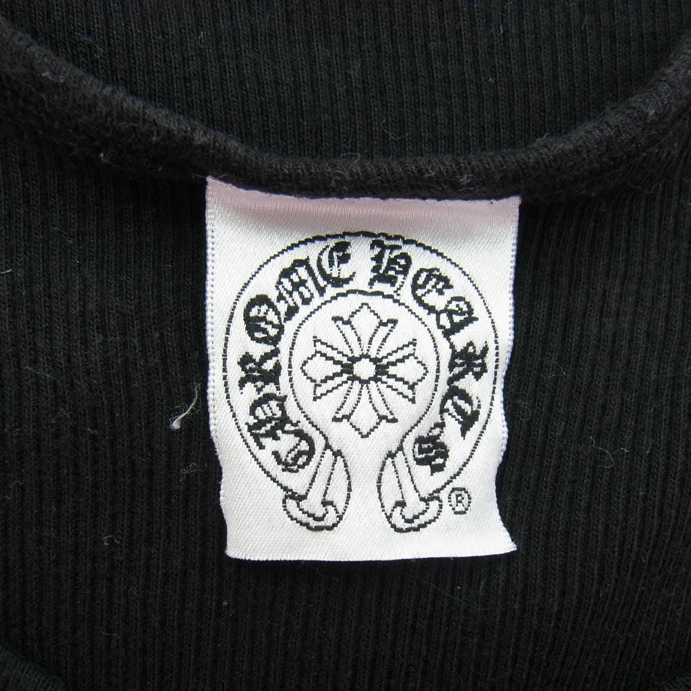 CHROME HEARTS クロムハーツ（原本無） フローラル ハート プリント ライトストーン付 ノースリーブカットソー タンクトップ ブラック系 M【中古】