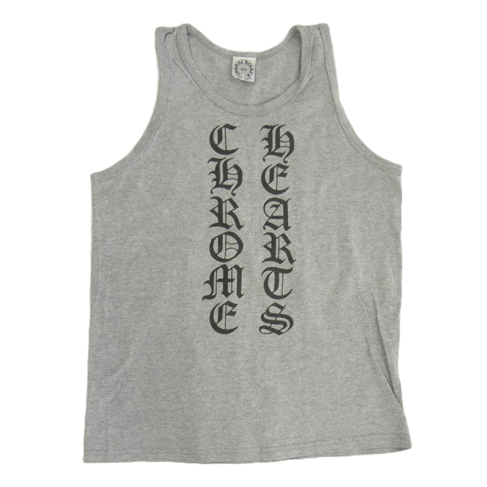 CHROME HEARTS クロムハーツ（原本無） オールド スクリプトロゴ プリント ノースリーブカットソー タンクトップ グレー系 S【中古】