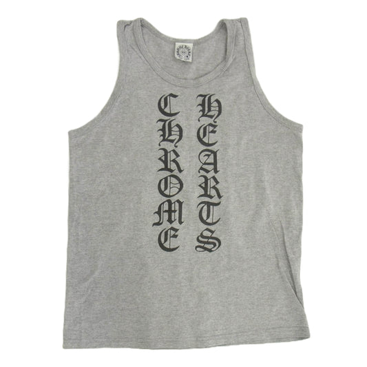 CHROME HEARTS クロムハーツ（原本無） オールド スクリプトロゴ プリント ノースリーブカットソー タンクトップ グレー系 S【中古】