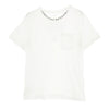 CHROME HEARTS クロムハーツ（原本無） NECK LOGO TEE ネックロゴ バックホースシュー CHプラス ポケット付き 半袖 Tシャツ ホワイト系 M【中古】