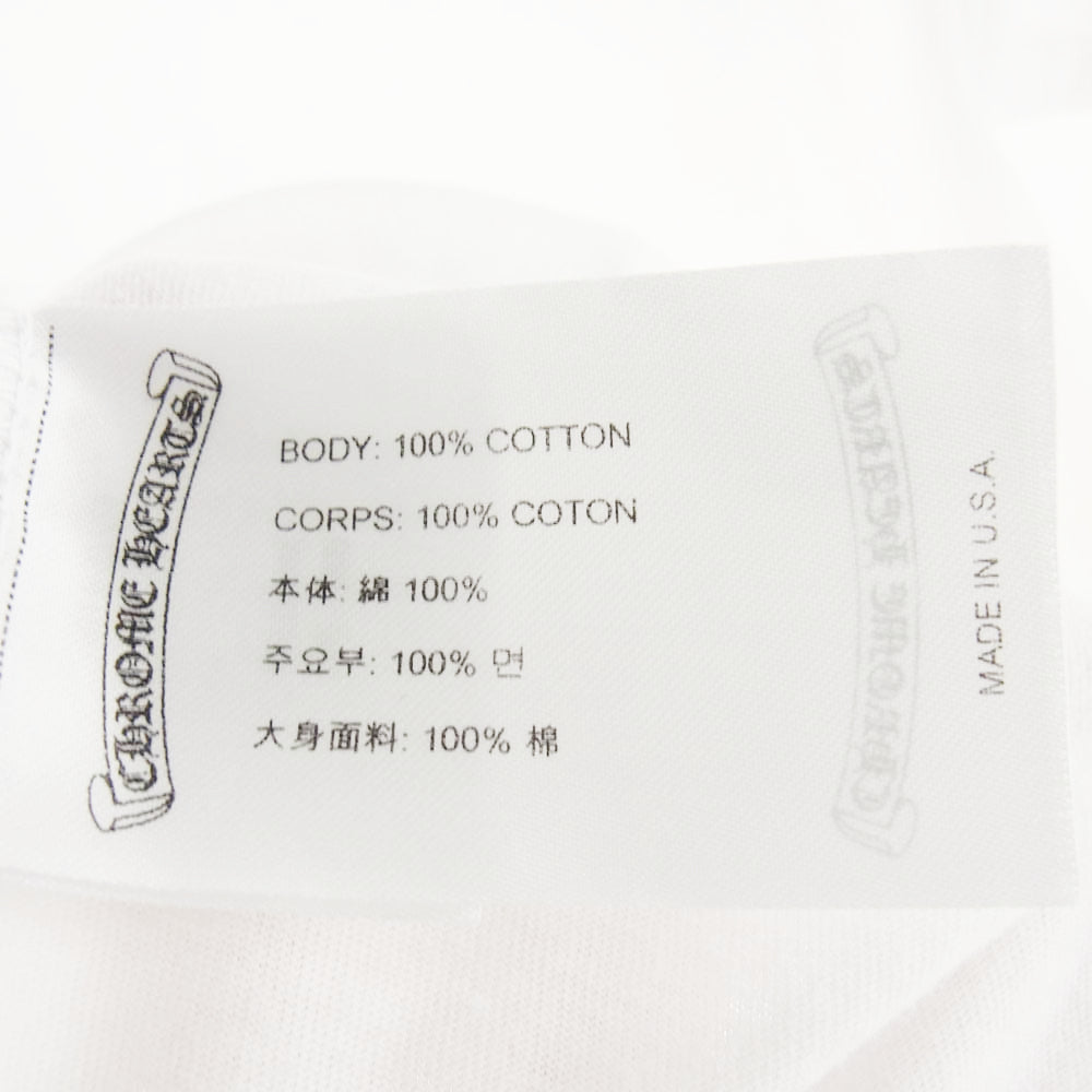CHROME HEARTS クロムハーツ（原本無） NECK LOGO TEE ネックロゴ バックホースシュー CHプラス ポケット付き 半袖 Tシャツ ホワイト系 M【中古】