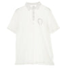 CHROME HEARTS クロムハーツ（原本無） クロスボールボタン ロジウム加工 ホースシュープリント スクロールラベル 半袖 ポロシャツ ホワイト系 L【中古】