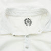 CHROME HEARTS クロムハーツ（原本無） クロスボールボタン ロジウム加工 ホースシュープリント スクロールラベル 半袖 ポロシャツ ホワイト系 L【中古】