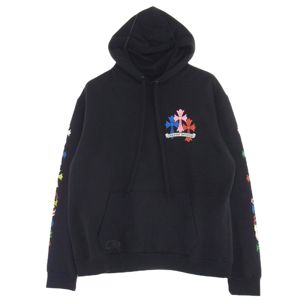 CHROME HEARTS クロムハーツ（原本無） MLTCOL CEM CRS HD PLVR マルチカラー セメタリークロスプリント プルオーバー パーカー フーディー ブラック系 L【中古】